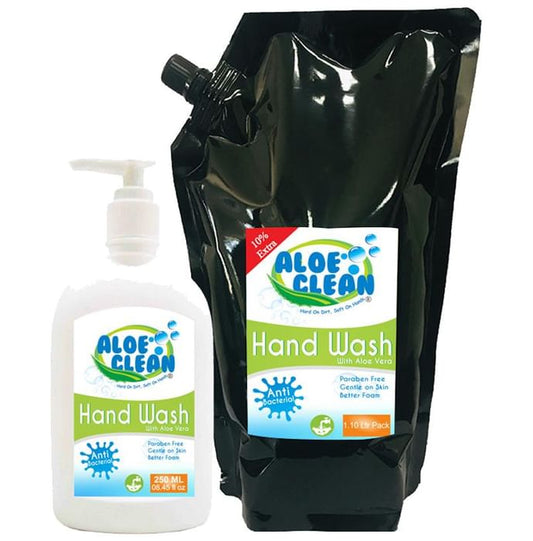 Aloe Clean Anti Bacterial Hand Wash l250ml with Refill 1.10L
combo pack of 2 units