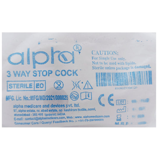 Alpha 3 Way Stop Cock
packet of 1 Unit