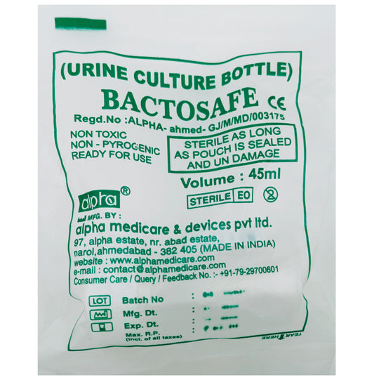 Alpha Bactosafe Urine Culture Bottle
packet of 45 ml Bottle