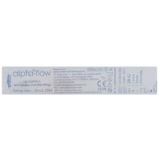 Alpha Flow IV Cannula 20G
packet of 1 Cannula