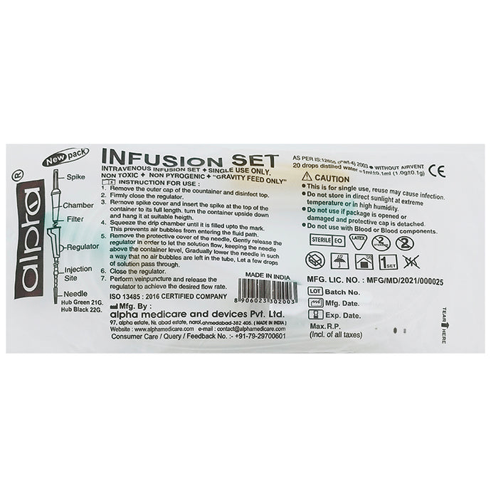 Alpha Infusion Set
packet of 1 Unit