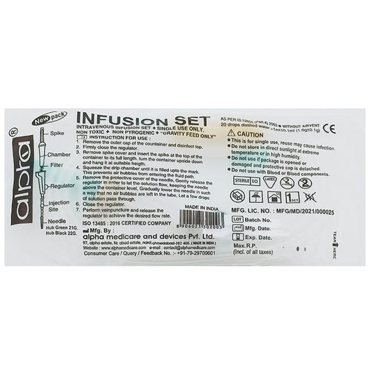 Alpha Infusion Set
packet of 1 Unit