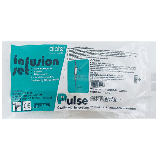 Alpha Infusion Set Pulse Quality with Innovation
packet of 1 Unit