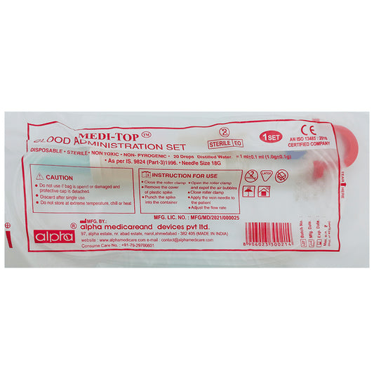 Alpha Medi-Top Blood Administration Set
packet of 1 Unit