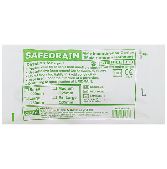 Alpha Safedrain Male Incontinence Device Large
packet of 1 Unit