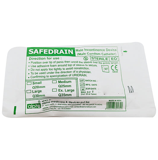 Alpha Safedrain Male Incontinence Device Medium
packet of 1 Unit