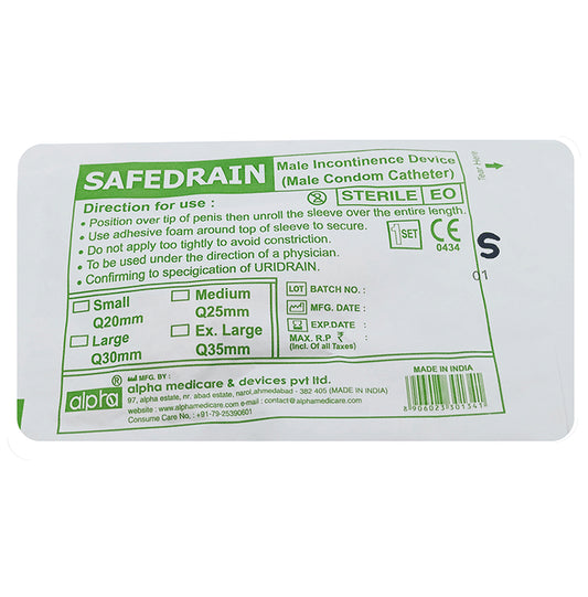 Alpha Safedrain Male Incontinence Device Small
packet of 1 Unit
