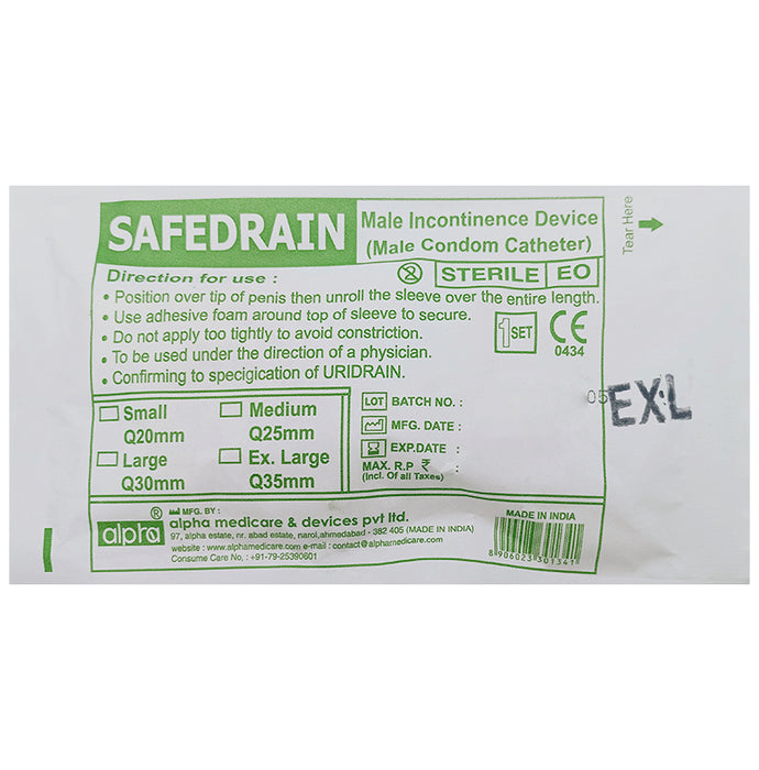 Alpha Safedrain Male Incontinence Device XL
packet of 1 Unit