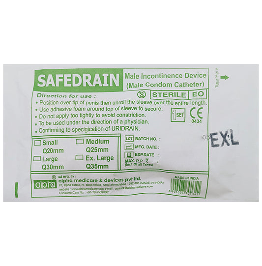 Alpha Safedrain Male Incontinence Device XL
packet of 1 Unit
