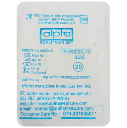 Alpha Scalp Vein Set 20G
packet of 1 Unit