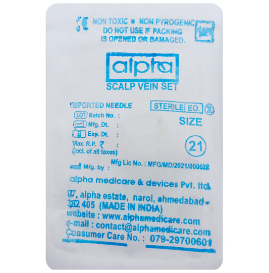 Alpha Scalp Vein Set 21G
packet of 1 Unit