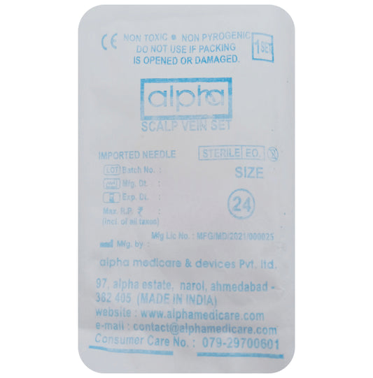 Alpha Scalp Vein Set 24G
packet of 1 Unit