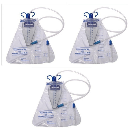 Alpha Urometer Uromeasure Bag with Measure Flexible Bottle
combo pack of 3 units