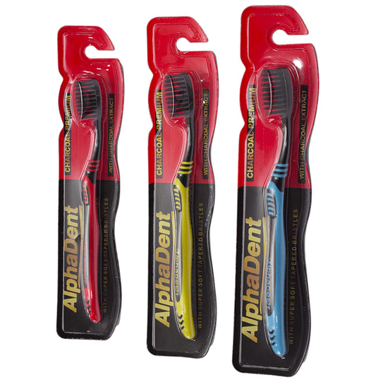 Alphadent Charcoal Premium Toothbrush Soft Random Colour
packet of 1 Toothbrush