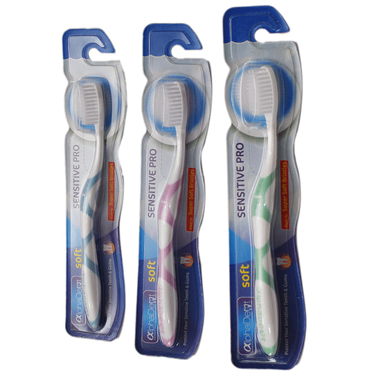 Alphadent Sensitive Pro Toothbrush Soft Random Colour
packet of 1 Toothbrush