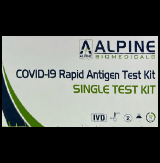 Alpine Biomedicals Covid 19 Rapid Antigen Test Kit
box of 1 Test Kit