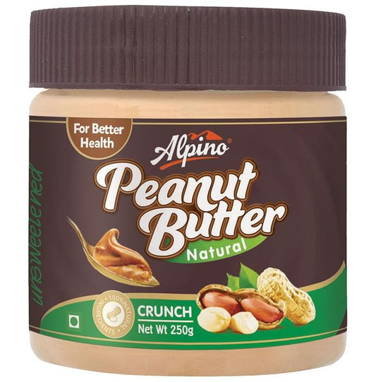 Alpino Natural Crunch Unsweetened Peanut Butter
jar of 250 gm Butter