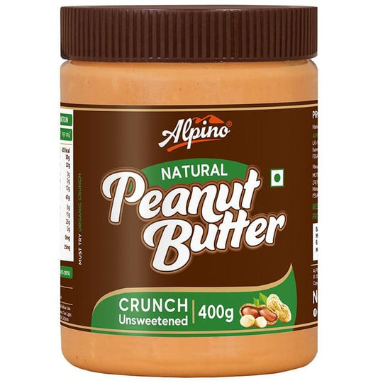 Alpino Natural Crunch Unsweetened Peanut Butter (400gm Each)
combo pack of 2 jar