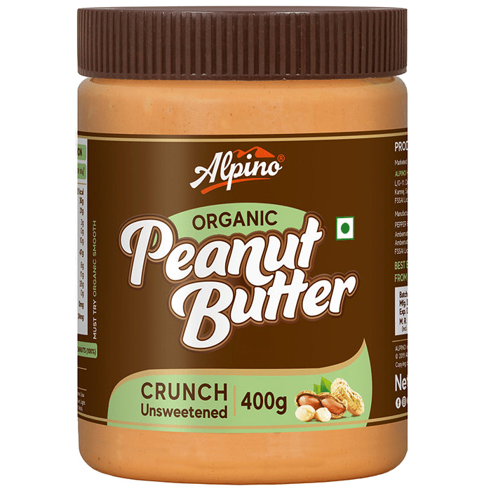 Alpino Organic Crunch Unsweetened Peanut Butter (400gm Each)
combo pack of 2 jar