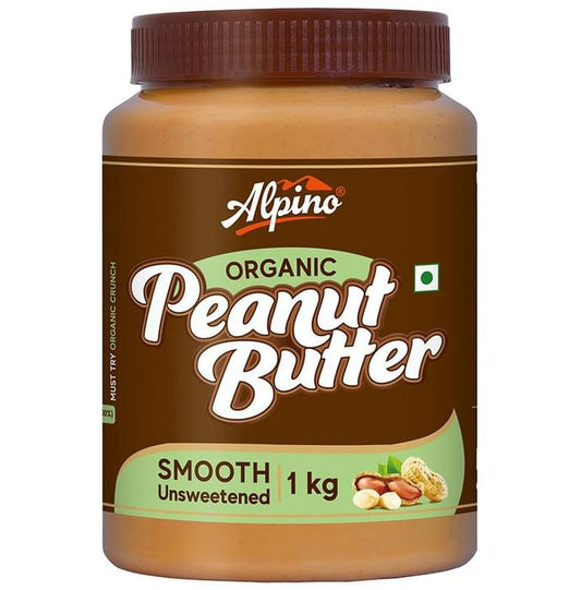 Alpino Organic Smooth Unsweetened Peanut Butter (1kg Each)
combo pack of 2 jar