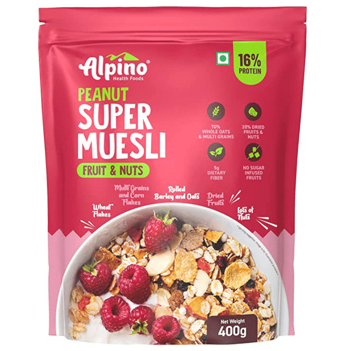 Alpino Peanut Super Muesli Fruit and Nut
packet of 400 gm Nuts