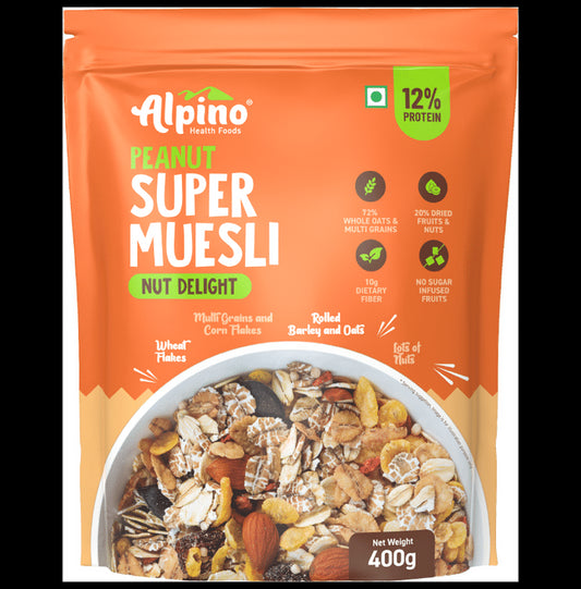 Alpino Peanut Super Muesli Nut Delight
packet of 400 gm Nuts