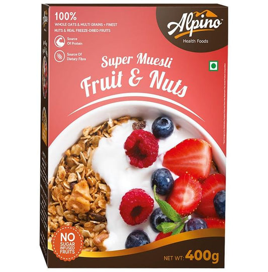 Alpino Super Muesli (400gm Each) Fruit and Nut
combo pack of 2 Packs