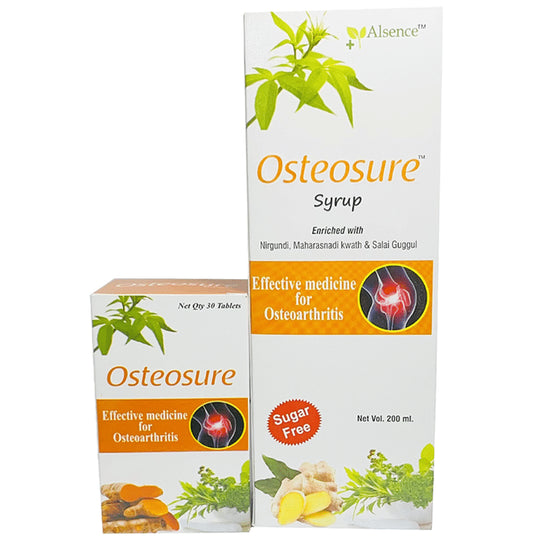 Alsence Osteosure Sugar Free Syrup 200ml and Osteosure 30 Tablet
combo pack of 2 Packs