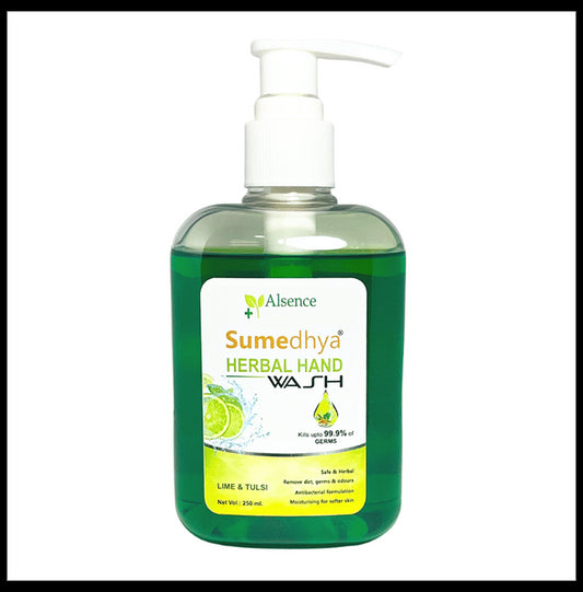 Alsence Sumedhya Herbal Hand Wash Lime & Tulsi (250ml Each)
box of 1 Bottle