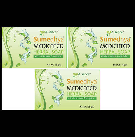 Alsence Sumedhya Medicated Herbal Soap (75gm Each)
combo pack of 3 boxes