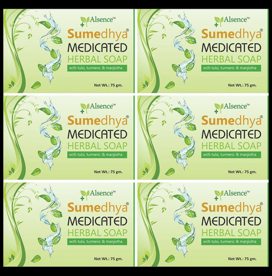 Alsence Sumedhya Medicated Herbal Soap (75gm Each)
combo pack of 6 boxes