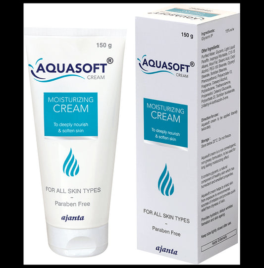 Aquasoft Moisturising Cream | Nourishes & Softens the Skin | For All Skin Types | Paraben-Free
tube of 150 gm Cream