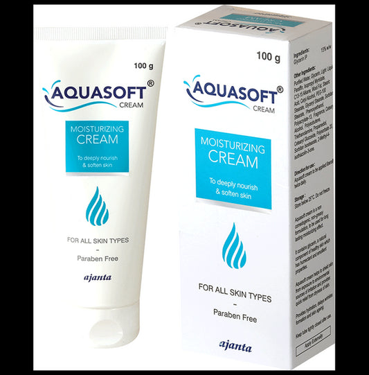 Aquasoft Moisturising Cream | Nourishes & Softens the Skin | For All Skin Types | Paraben-Free
tube of 100 gm Cream