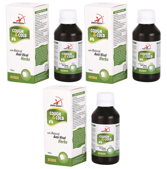 Aayudh Cough & Cold Syrup (100ml Each) Sugar Free
combo pack of 3 bottles
