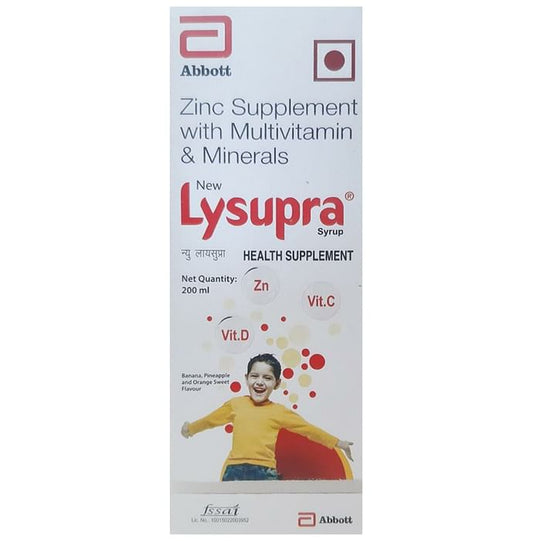 Abbott New Lysupra Syrup Banana, Pineapple and Orange Sweet
bottle of 200 ml Syrup