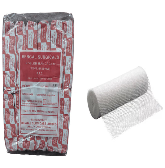 Absorbent Cotton Medical Gauze Roll Bandage (12 Each) 10cm x 5m
box of 1 Pack
