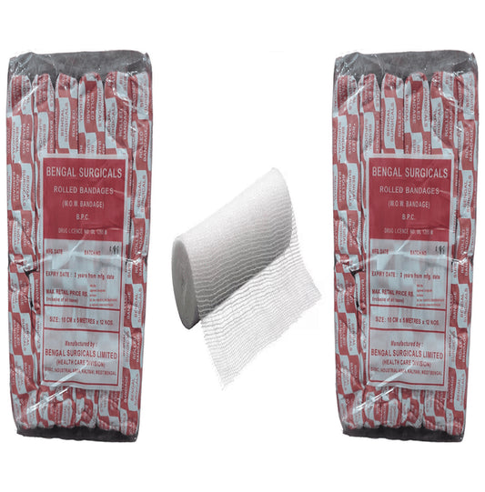 Absorbent Cotton Medical Gauze Roll Bandage (12 Each) 10cm x 5m
combo pack of 2 Packs