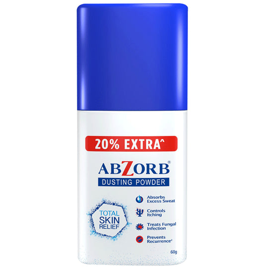 Abzorb Anti Fungal Dusting Powder | Absorbs Excess Sweat | Controls Itching | Derma Care | Manages Fungal Infections Dusting Powder Dusting Powder
bottle of 60 gm Dusting Powder