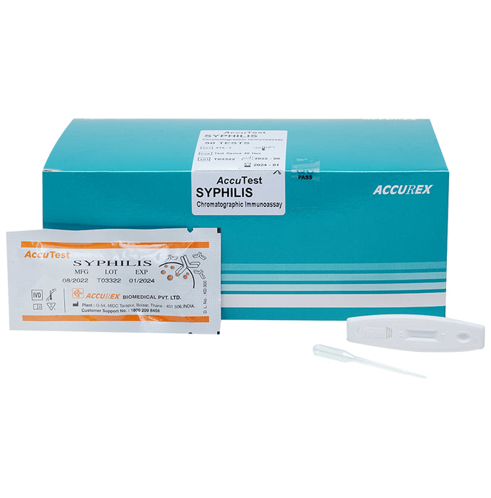 Accu Test Syphilis Chromatographic Immunoassay Test Kit
box of 50 Test Kits