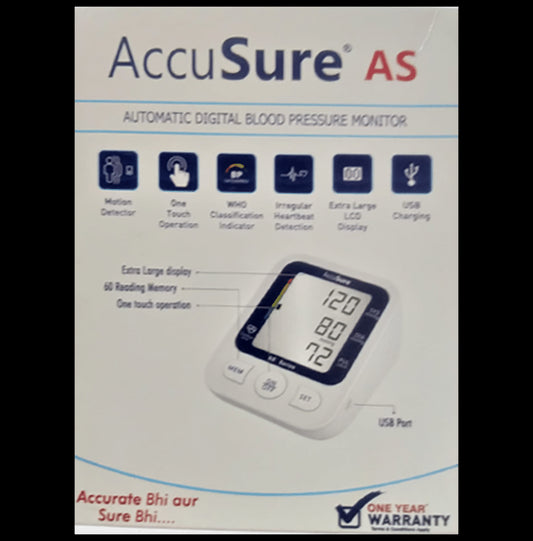 AccuSure AS Automatic Digital Blood Pressure Monitor
box of 1 Unit