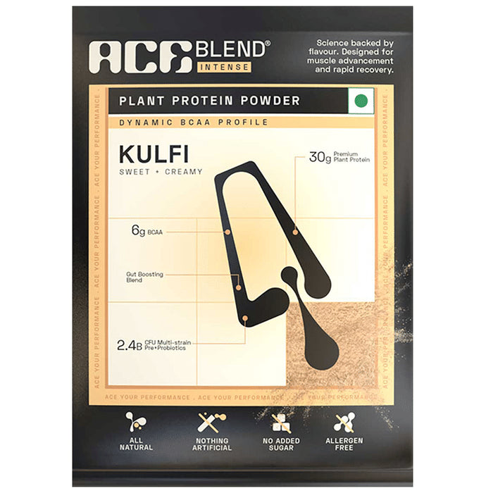 Ace Blend Intense 30g Vegan Plant Protein Powder with BCAA Kulfi
box of 15 Sachets