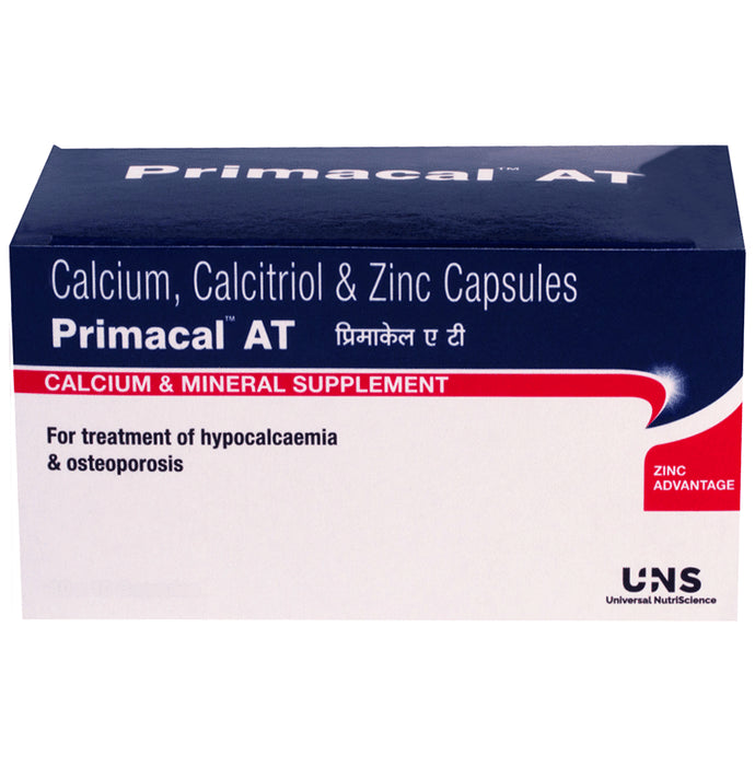 Primacal AT Calcium & Mineral Supplement Capsule
strip of 10 soft gelatin capsules
