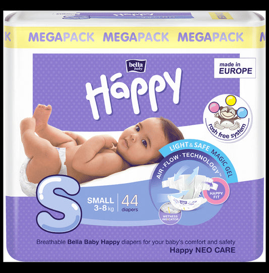 Bella Baby Happy Diaper Small
packet of 44 diapers