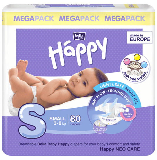 Bella Baby Happy Diaper Small
packet of 80 diapers
