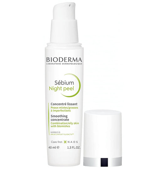 Bioderma Sebium Night Peel Smoothing Concentrate | Reduces Spots & Blemishes | For Combination/Oily Skin
pump bottle of 40 ml Cream