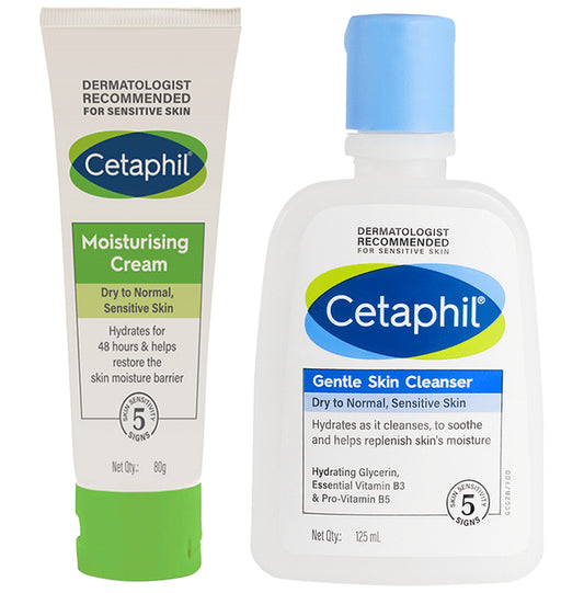 Cetaphil Combo pack of Gentle Skin Cleanser (125ml) & Moisturising Cream (80gm)
combo pack of 2 units