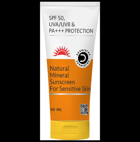 Dermistry Natural Mineral Based Sunscreen SPF-50 for Sensitive Skin
tube of 50 ml Cream