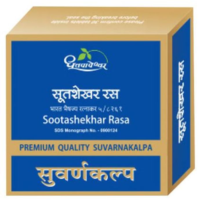 Dhootapapeshwar Sootashekhar Rasa Premium Quality Suvarnakalpa
packet of 30 tablets