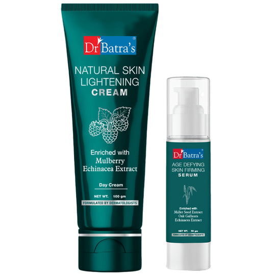 Dr Batra's Combo Pack of Age Defying Skin Firming Serum 50gm and Natural Skin Lightening Cream 100gm
combo pack of 2 Packs