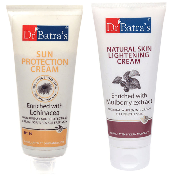 Dr Batra's Combo Pack of Sun Protection Cream and Natural Skin Lightening Cream (100gm Each)
combo pack of 2 Tubes